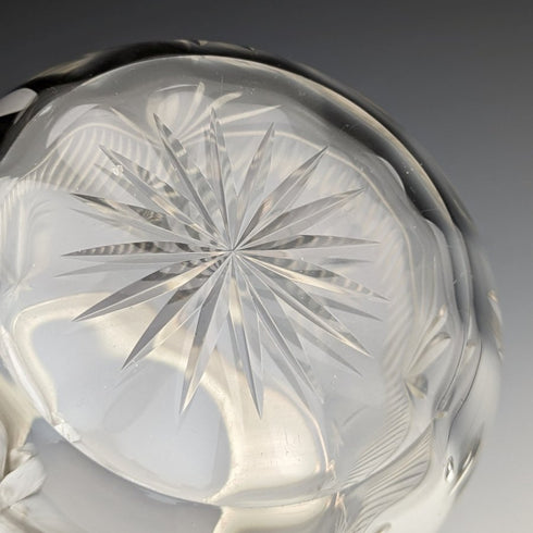 1930 年前後英國復古切割玻璃餅乾桶銀盤蓋 1048g